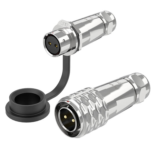 EW SF12 2 Pin Circular Plug Socket Metal