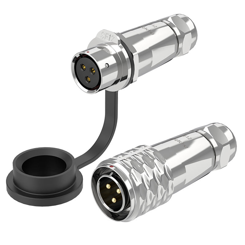 EW SF12 3 Pin Circular Plug Connector Metal