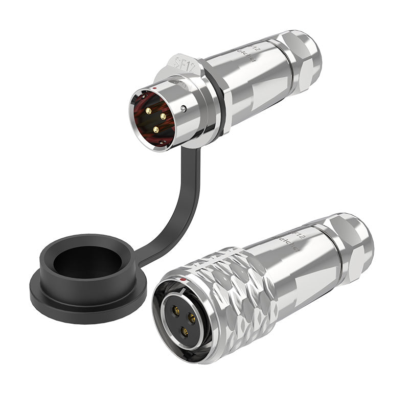 EW SF12 3 Pin Circular Plug Connector Metal