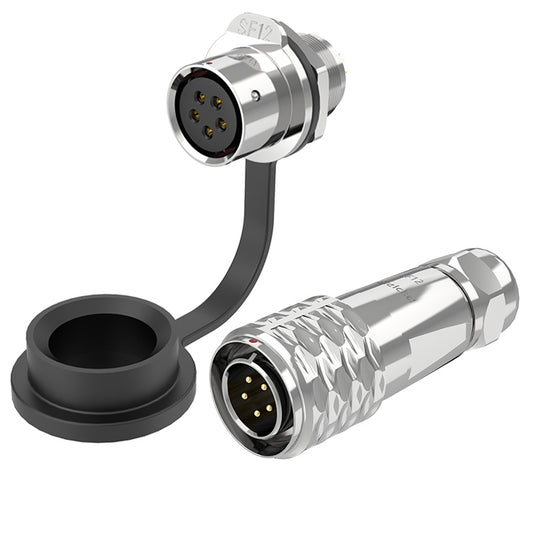 EW SF12 5 Pin Panel Mount Power Connector Metal