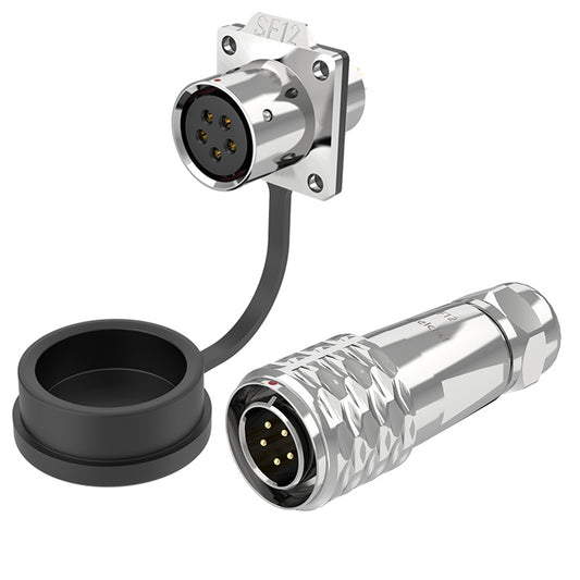 EW SF12 5 Pin Circular Plug Socket Flange Metal