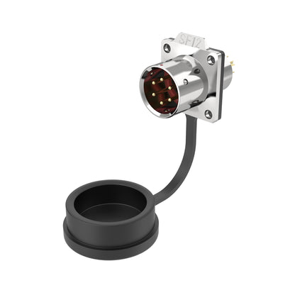 EW SF12 6 Pin Circular Connector Electrical Flange Metal