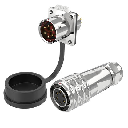 EW SF12 6 Pin Circular Connector Electrical Flange Metal