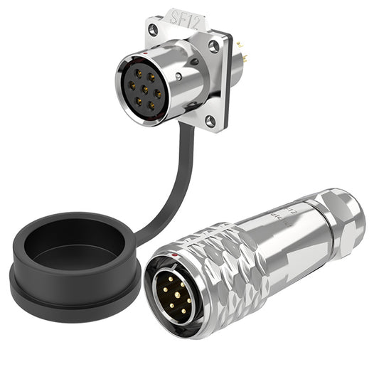 EW SF12 7 Pin Circular Plug Socket Flange Metal