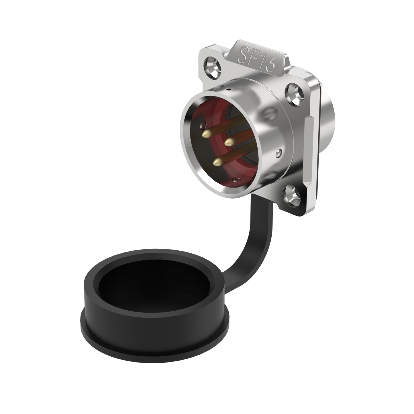 EW SF16 3 Pin Circular Plug Socket Flange Metal