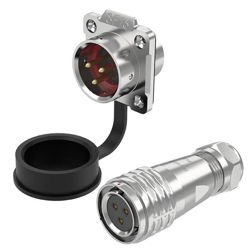 EW SF16 3 Pin Circular Plug Socket Flange Metal