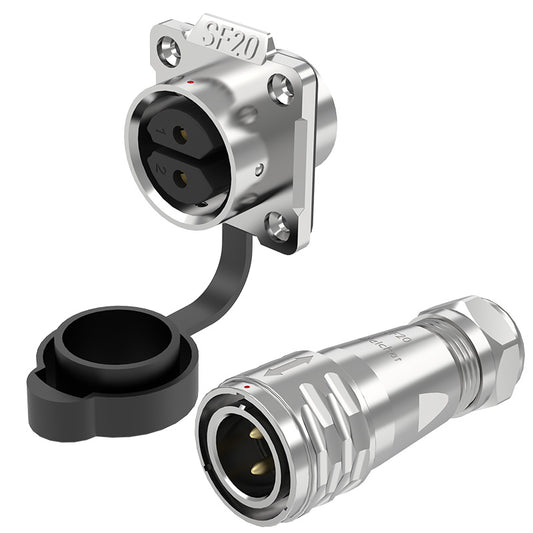 EW SF20 2 Pin Waterproof Plug Connectors Flange