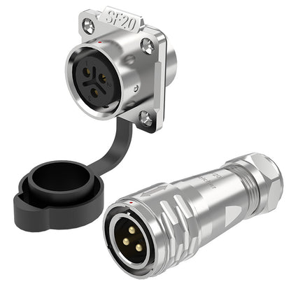 EW SF20 3 Pin Circular Plug Connector Flange