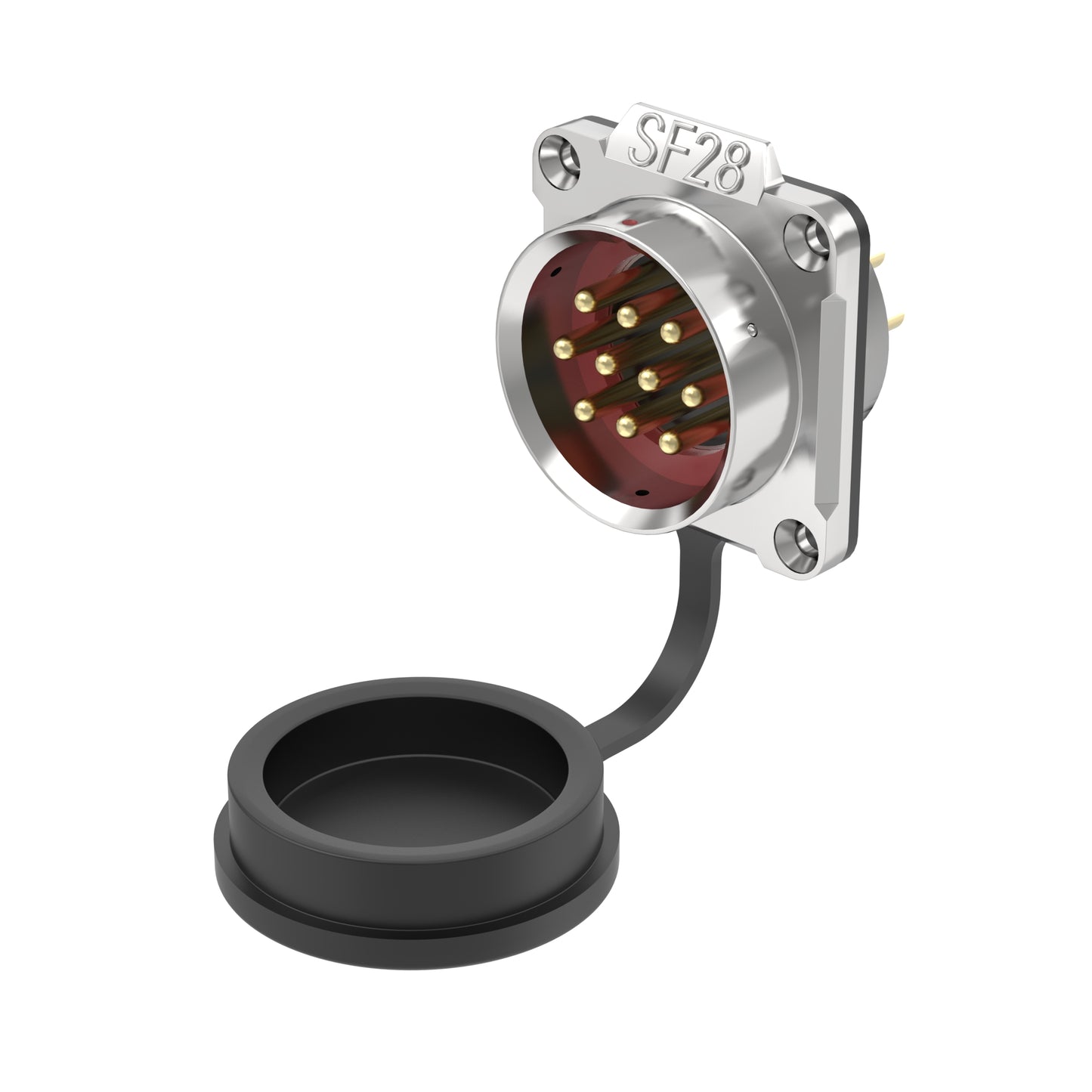 EW SF28 10 Pin Circular Plug Socket Flange Metal
