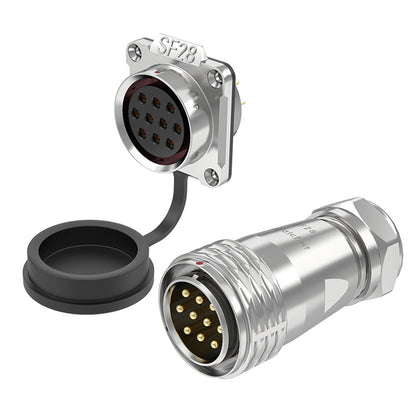 EW SF28 10 Pin Circular Plug Socket Flange Metal