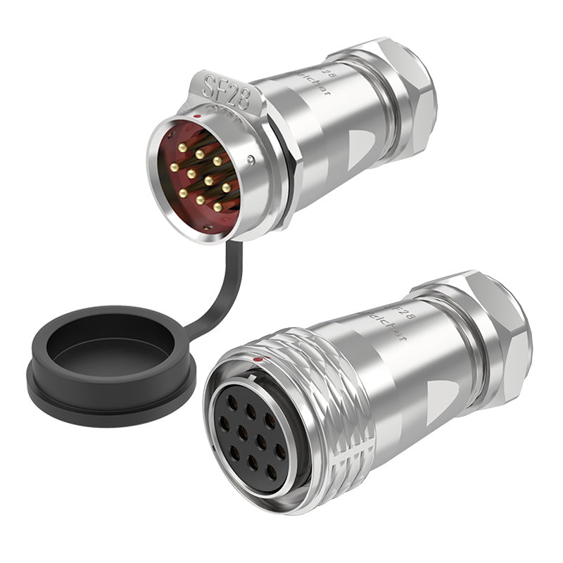 EW SF28 10 Pin Circular Plug Socket Metal