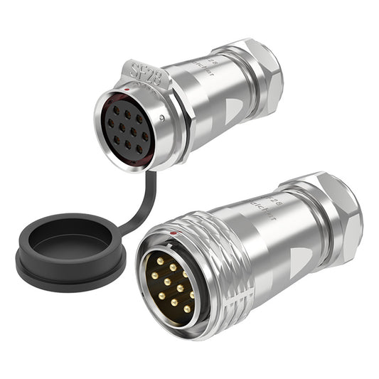 EW SF28 10 Pin Circular Plug Socket Metal