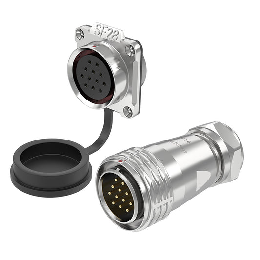 EW SF28 12 Pin Circular Plug Connector Flange Metal
