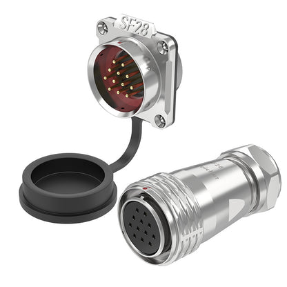 EW SF28 12 Pin Circular Plug Connector Flange Metal