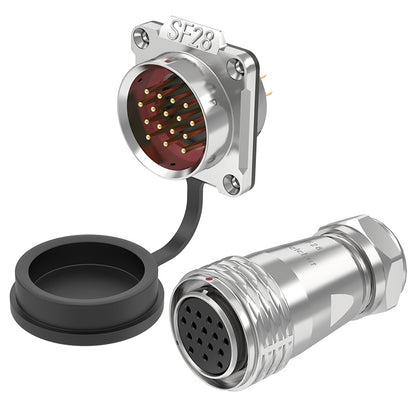 EW SF28 16 Pin Circular Plug Socket Flange Metal