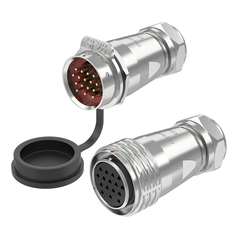 EW SF28 16 Pin Circular Plug Socket Aviation Connector Metal