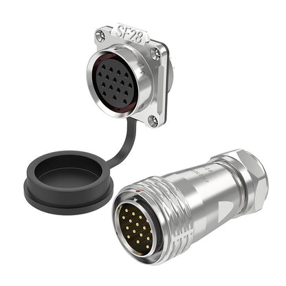 EW SF28 16 Pin Circular Plug Socket Flange Metal