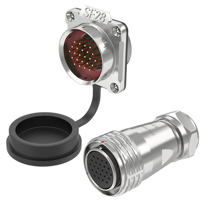 EW SF28 24 Pin Circular Connector Electrical Flange Metal