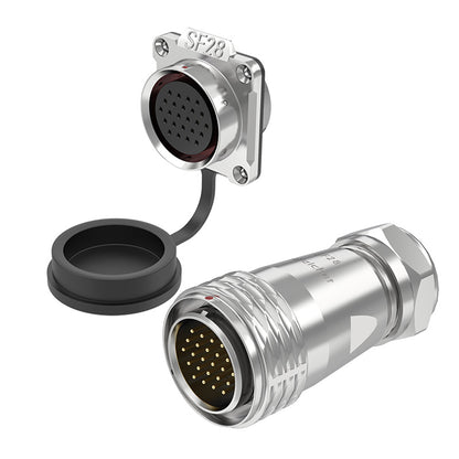 EW SF28 24 Pin Circular Connector Electrical Flange Metal