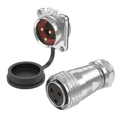 EW SF28 3 Pin Circular Plug Connector Flange Metal