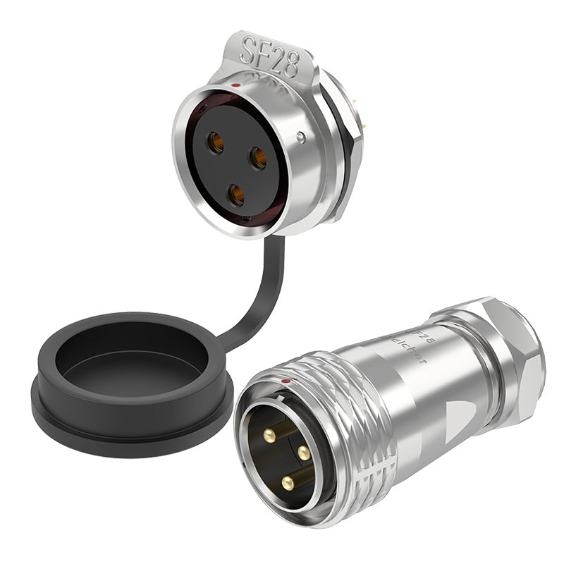 EW SF28 3 Pin Panel Mount Power Connector – Weichatconnectors