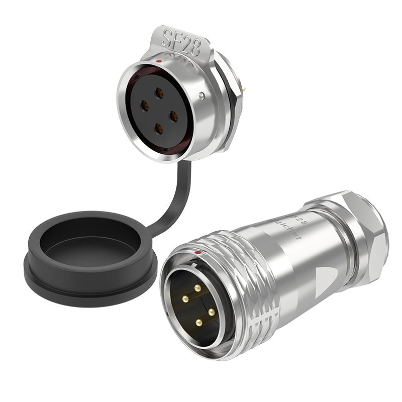 EW SF28 4 Pin Panel Mount Power Connector Metal – Weichatconnectors