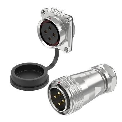 EW SF28 4 Pin Circular Plug Connector Flange Metal