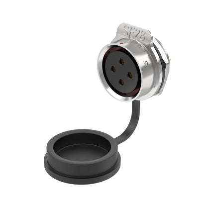 EW SF28 4 Pin Panel Mount Power Connector Metal