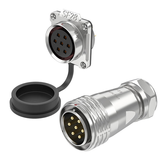 EW SF28 7 Pin Circular Plug Connector Flange Metal