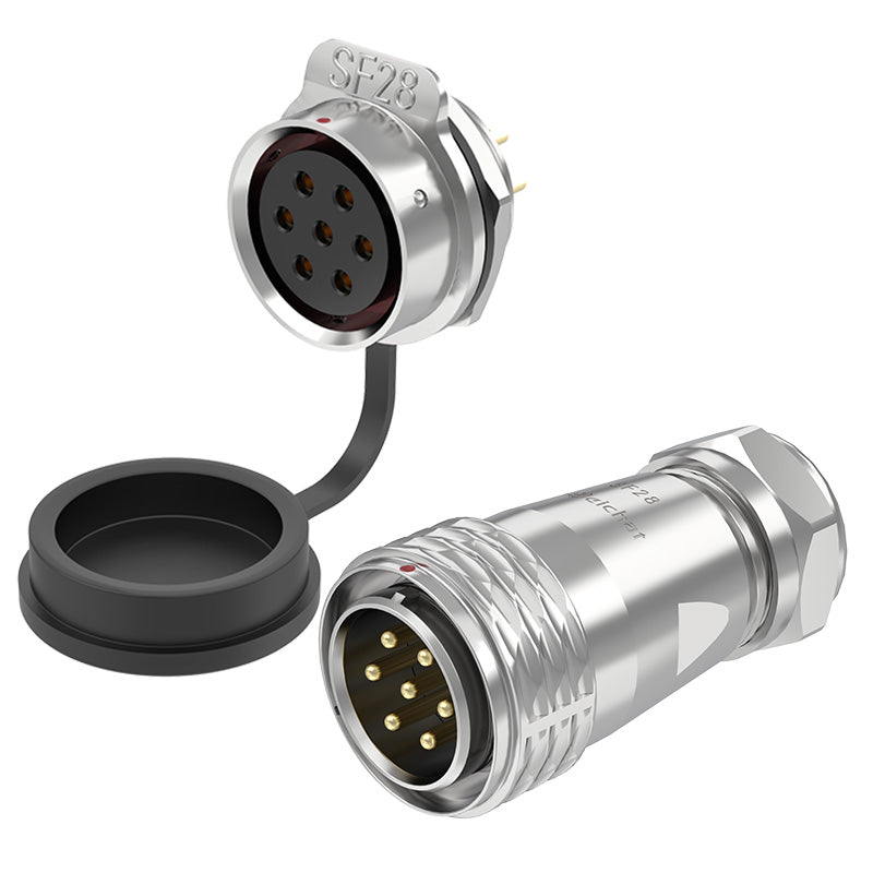EW SF28 7 Pin Panel Mount Power Connector Metal – E-Weichat Waterproof ...