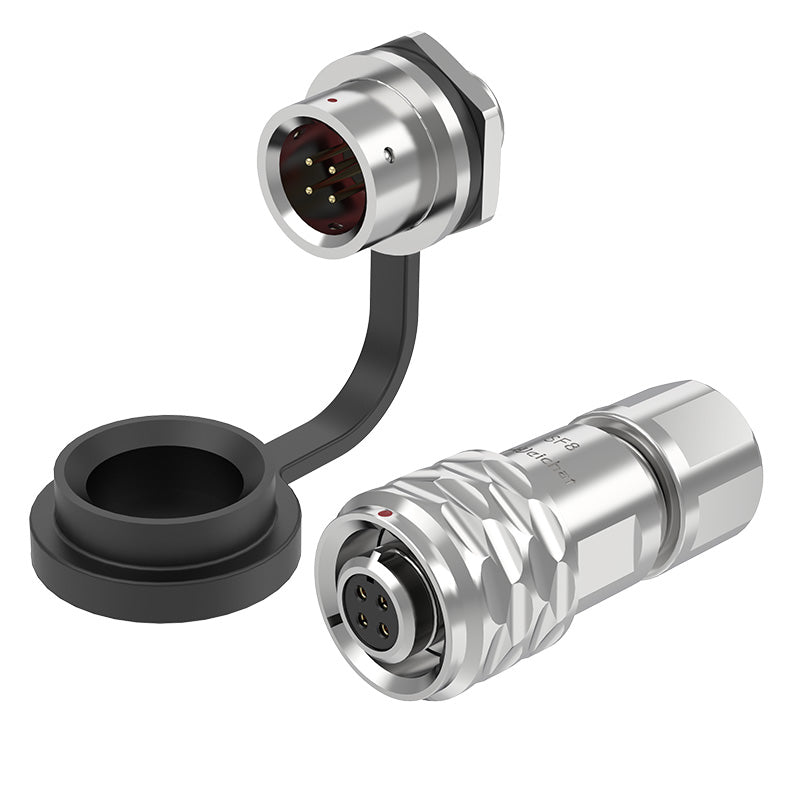 EW SF8 4 Pin Circular Male and Female Connectors Metal
