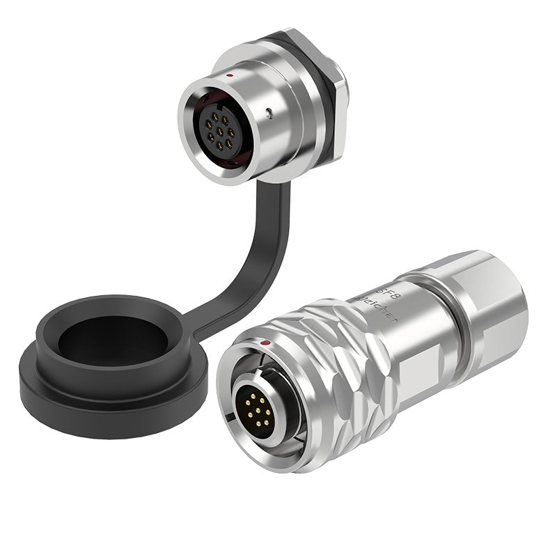 EW SF8 8 Pin Circular Panel Mount Connector Metal