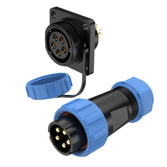 EW SP21 5 Pin Flange Circular Plastic Wire Connector