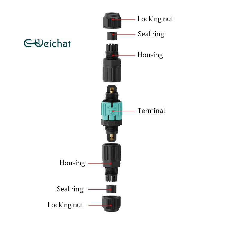 Male Female 2Pin 3Pin 4Pin Waterproof Wire Connector M15