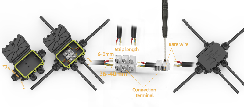 connection terminal 5 way junction box